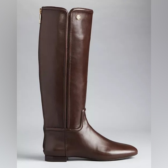 Tory Burch chocolate brown leather Riding Boots Irene, size 7 - Picture 2 of 12